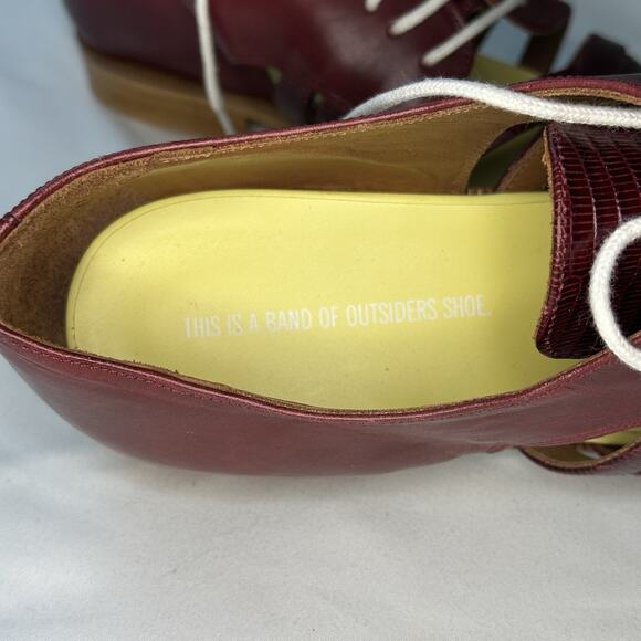 BAND OF OUTSIDERS Red Strappy Loafer Avant Garde Mens Womens Eu38 Leather ITALY main image 6